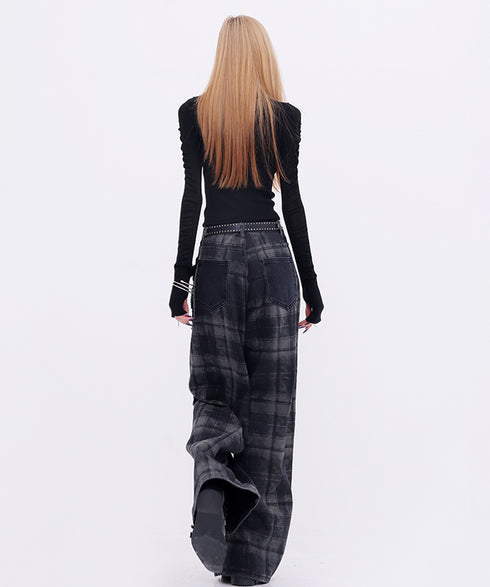 Plaid Switch Jeans